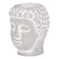 Buddha - betonová hlava, svícen, barva šedá
