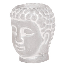Buddha - betonová hlava, svícen, barva šedá