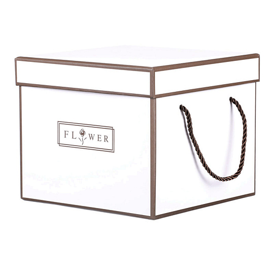 Flower box - papír, krabice, barva bílá, cena za 1 ks