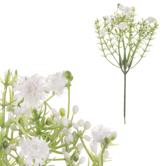 Gypsophila - umělý trs, bílá, cena za 1 ks, ve svazku 6 ks Gypsophila - umělý trs, bílá, cena za 1 ks, ve svazku 6 ks