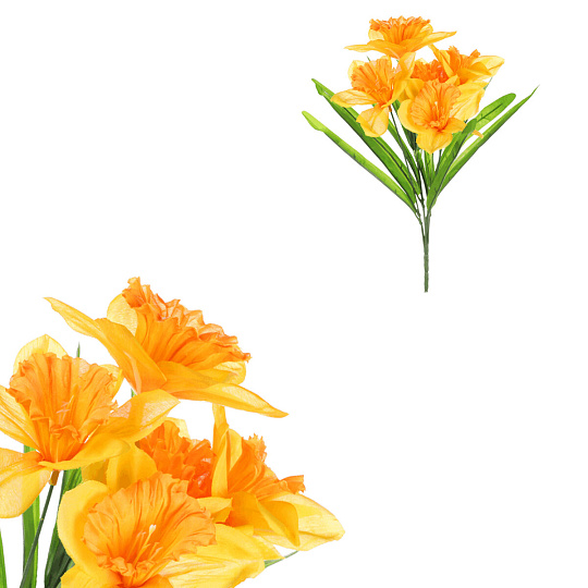 Narcis - umělá kytice, žluto-oranžová barva Narcis - umělá kytice, žluto-oranžová barva