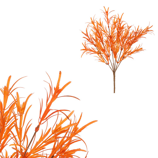 Trs s úzkými lístky - umělá větev, oranžová