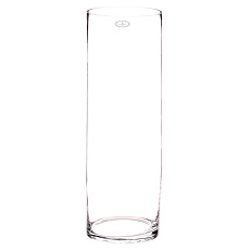 Váza skleněná - tvar válec, výška 50 cm, čirá