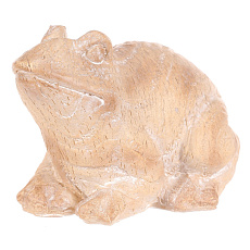 Žába - figurka z polyresinu, menší, imitace dřeva Žába - figurka z polyresinu, menší, imitace dřeva