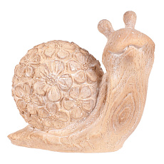 Šnek - figurka z magnesia, vzor květin, vel. M, imitace dřeva Šnek - figurka z magnesia, vzor květin, vel. M, imitace dřeva