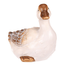 Kachna - keramická figurka, vel. M, bílo-hnědá Kachna - keramická figurka, vel. M, bílo-hnědá