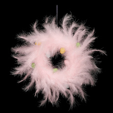 Věnec z peří - pr. 29 cm, barva růžová Věnec z peří - pr. 29 cm, barva růžová