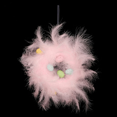Věnec z peří - pr. 25 cm, barva růžová Věnec z peří - pr. 25 cm, barva růžová