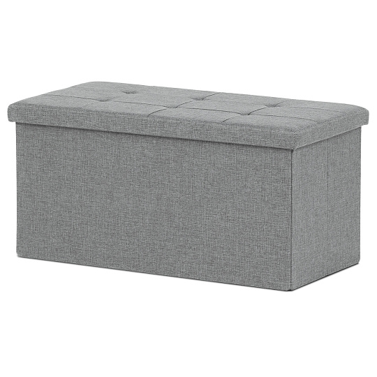 Taburet s úložným prostorem, šedá, jemně hrubá látka, TAB-462 GREY2 Taburet s úložným prostorem, šedá, jemně hrubá látka, TAB-462 GREY2