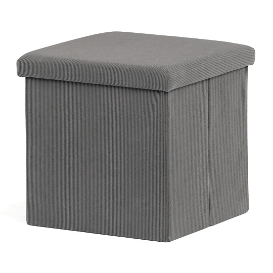 Taburet s úložným prostorem, šedá, manšestrová látka, TAB-471 GREY6 Taburet s úložným prostorem, šedá, manšestrová látka, TAB-471 GREY6