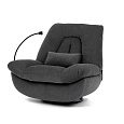 Polohovací křeslo, elektrické zabudované ovládání, šedá, látka, TV-7089 GREY2