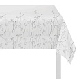 Ubrus - motiv lučních květů, 100% polyester, 130 x 160 cm, bílý