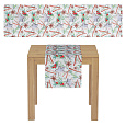Běhoun s vánočním motivem - bílý podklad, 100% polyester, 40 x 150 cm.