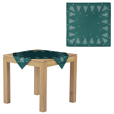 Ubrus - motiv se stromky, 100% polyester, 80 x 80 cm, zelený
