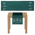 Ubrus - běhoun, motiv se stromky, 100% polyester, 40 x 150 cm, zelený