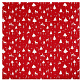 Ubrus červený - vánoční vzor, 100% polyester, 80 x 80 cm