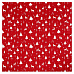 Ubrus červený - vánoční vzor, 100% polyester, 80 x 80 cm