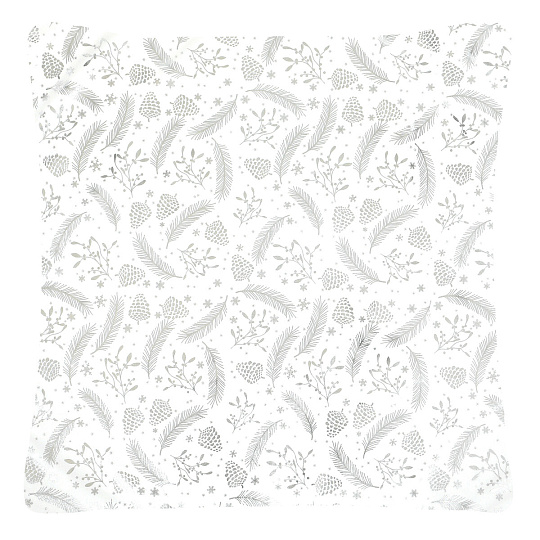 Polštář sametový s výplní - stříbrný vánoční vzor, 100% polyester, 45 x 45 cm Polštář sametový s výplní - stříbrný vánoční vzor, 100% polyester, 45 x 45 cm
