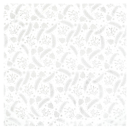 Ubrus - stříbrný vánoční vzor, 100% polyester, 80 x 80 cm
