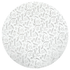 Ubrus kulatý - stříbrný vánoční vzor, 100% polyester, pr. 140 cm Ubrus kulatý - stříbrný vánoční vzor, 100% polyester, pr. 140 cm