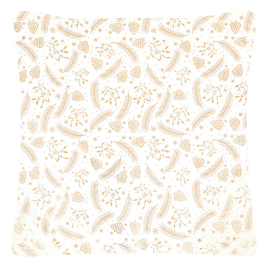 Polštář sametový s výplní - zlatý vánoční vzor, 100% polyester, 45 x 45 cm Polštář sametový s výplní - zlatý vánoční vzor, 100% polyester, 45 x 45 cm