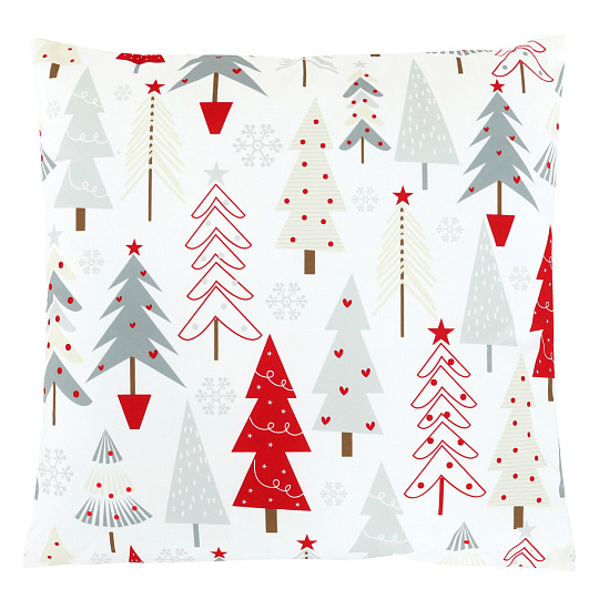 Polštář sametový s výplní - barevné vánoční stromky, 100% polyester, 45 x 45 cm Polštář sametový s výplní - barevné vánoční stromky, 100% polyester, 45 x 45 cm