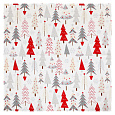Ubrus - barevné vánoční stromky, 100% polyester, 80 x 80 cm