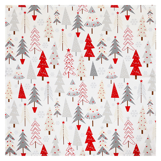 Ubrus - barevné vánoční stromky, 100% polyester, 80 x 80 cm Ubrus - barevné vánoční stromky, 100% polyester, 80 x 80 cm