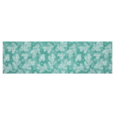 Běhoun sametový, zelený - vánoční bílý vzor, 100% polyester, 40 x 150 cm Běhoun sametový, zelený - vánoční bílý vzor, 100% polyester, 40 x 150 cm