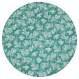 Ubrus sametový kulatý, zelený - vánoční bílý vzor, 100% polyester, pr. 140 cm