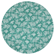 Ubrus sametový kulatý, zelený - vánoční bílý vzor, 100% polyester, pr. 140 cm Ubrus sametový kulatý, zelený - vánoční bílý vzor, 100% polyester, pr. 140 cm