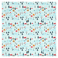 Ubrus modrý - barevný vánoční vzor, 100% polyester, 80 x 80 cm