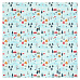 Ubrus modrý - barevný vánoční vzor, 100% polyester, 80 x 80 cm