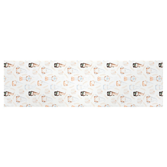 Běhoun béžový - se skřítky, 100% polyester, 40 x 150 cm