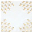 Ubrus bílý - zlaté stromky v rozích, 100% polyester, 80 x 80 cm
