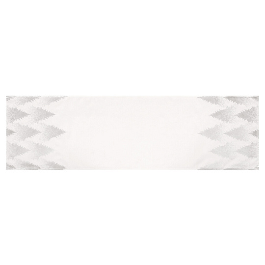 Běhoun - stříbrné stromky, 100 % polyester, 40 x 150 cm