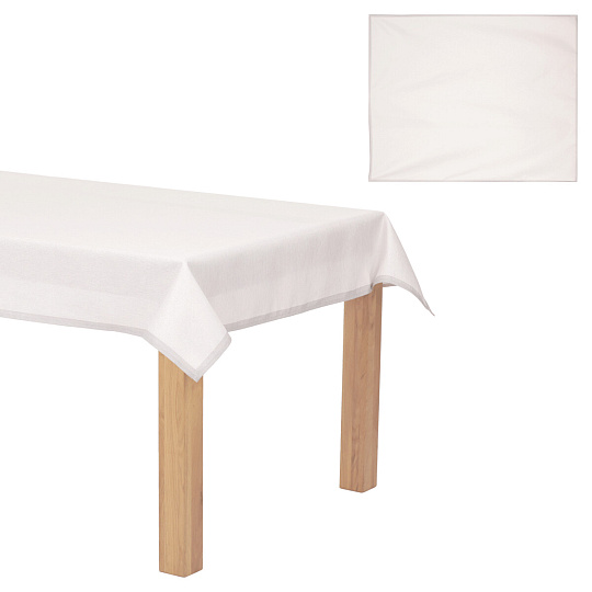 Ubrus vánoční - stříbrné okraje, bílý, 100% polyester, 130 x 160 cm