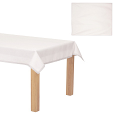Ubrus vánoční - stříbrné okraje, bílý, 100% polyester, 130 x 220 cm Ubrus vánoční - stříbrné okraje, bílý, 100% polyester, 130 x 220 cm