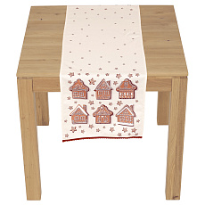 Běhoun - motiv s domky, 100 % polyester, 40 x 150 cm Běhoun - motiv s domky, 100 % polyester, 40 x 150 cm