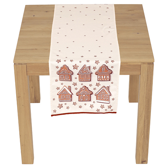 Běhoun - motiv s domky, 100 % polyester, 40 x 150 cm Běhoun - motiv s domky, 100 % polyester, 40 x 150 cm