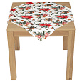 Ubrus - vánoční květy a jehličí, 100% polyester, 80 x 80 cm