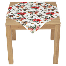 Ubrus - vánoční květy a jehličí, 100% polyester, 80 x 80 cm Ubrus - vánoční květy a jehličí, 100% polyester, 80 x 80 cm
