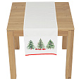 Běhoun - vánoční stromky, 100% polyester, 40 x 150 cm