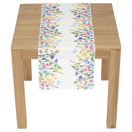 Běhoun - s jarními květinami, 100 % polyester, 40 x 150 cm