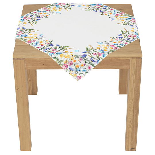 Ubrus - s jarními květinami, 100 % polyester, 80 x 80 cm