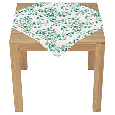 Ubrus - větve se zelenými lístky, 100 % polyester, 80 x 80 cm