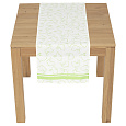 Běhoun - se zajíci, 100 % polyester, 40 x 150 cm, zeleno-bílý