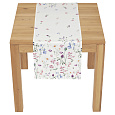 Běhoun - barevné luční kvítí, bílý základ, 100 % polyester, 40 x 150 cm