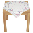 Ubrus - barevné luční kvítí, bílý základ, 100 % polyester, 80 x 80 cm