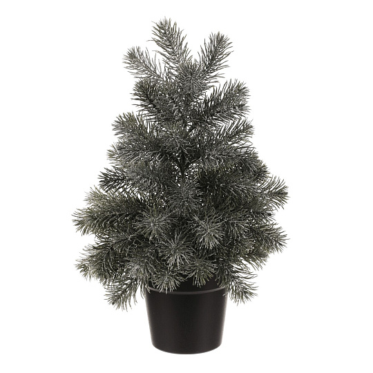 Stromek v květináči - 50 cm, umělý smrček, zelený, jemně ojíněný Stromek v květináči - 50 cm, umělý smrček, zelený, jemně ojíněný